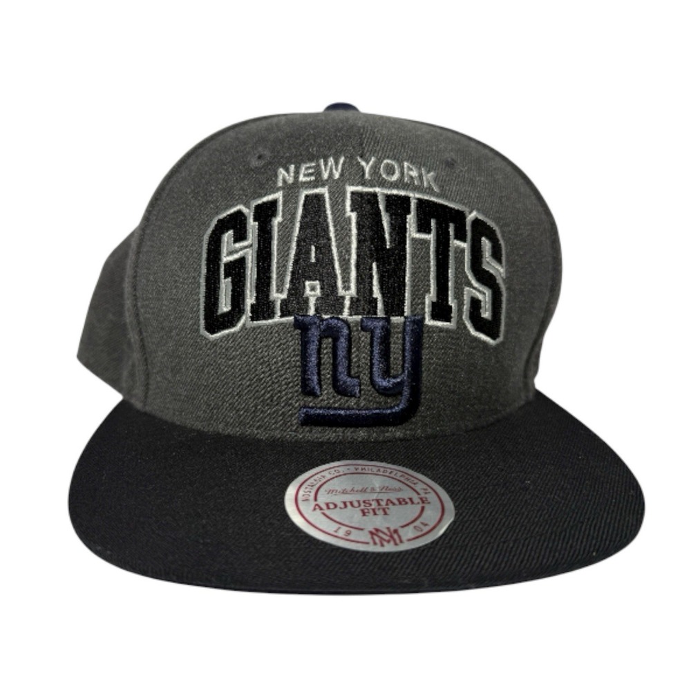 New York Giants Mitchell & Ness Snapback Hat Cap Wool Blend Men NFL Gray Black